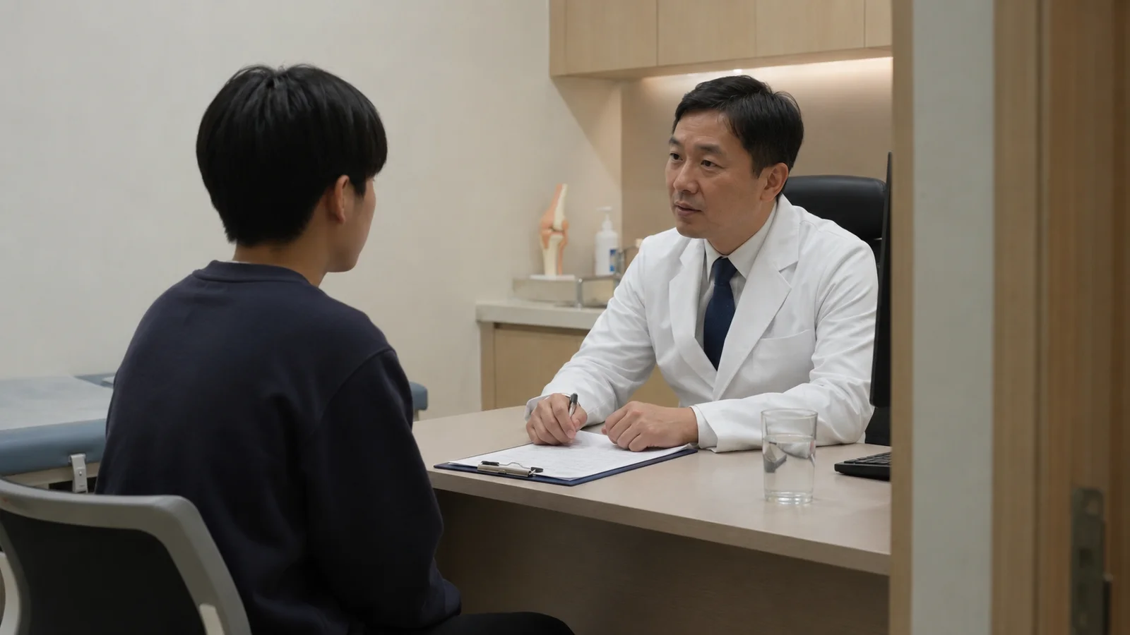 병원에서 진료받는 청소년