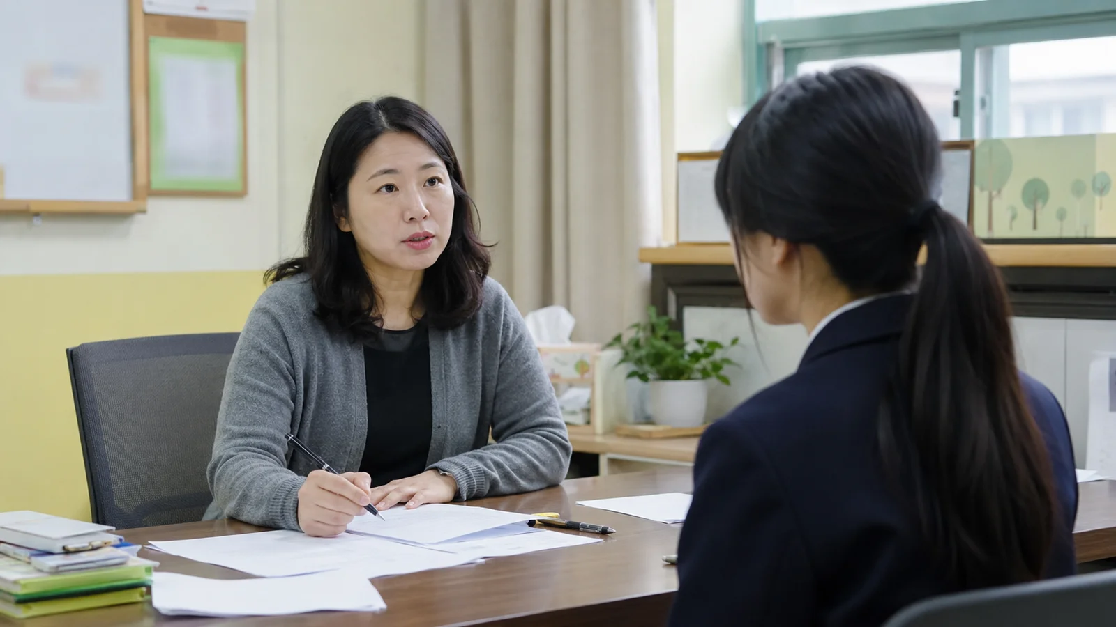 학교 상담실에서 진행되는 사안조사 면담